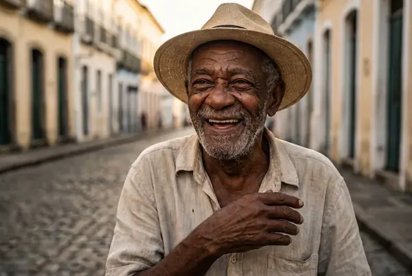 Melhorar Qualidade com IA — exemplo gerado no Lumageni